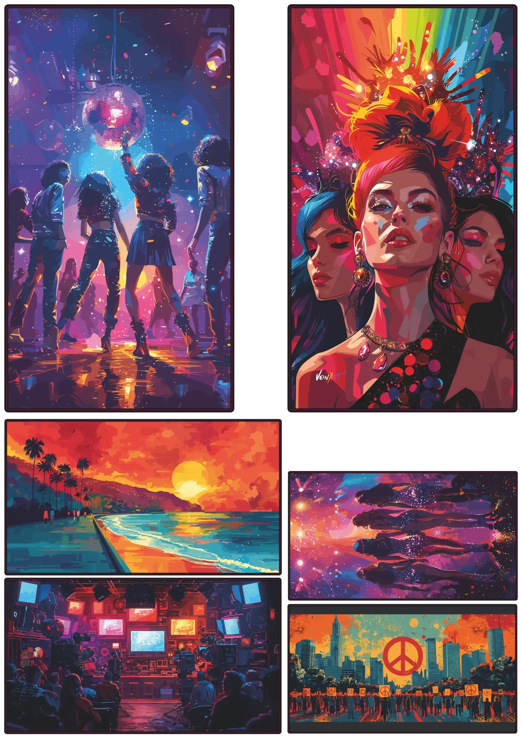 Années 70 x6 – Ambiances Rétro