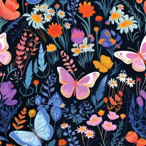 Delicatesse Florale et Papillons I