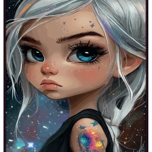 Fille aux Cheveux Argentés – Mystère Lunaire