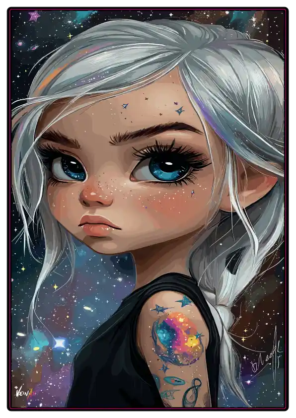 Fille aux Cheveux Argentés – Mystère Lunaire