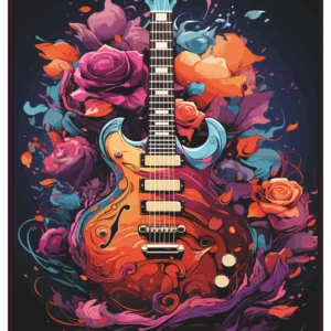Guitare aux fleurs