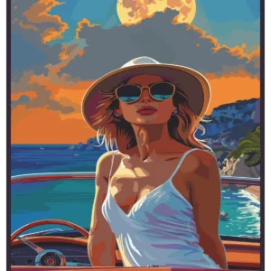 Femme en Voiture de Luxe – Charme et Style