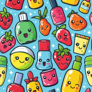 Motif Kawaii – Cosmétiques Mignons